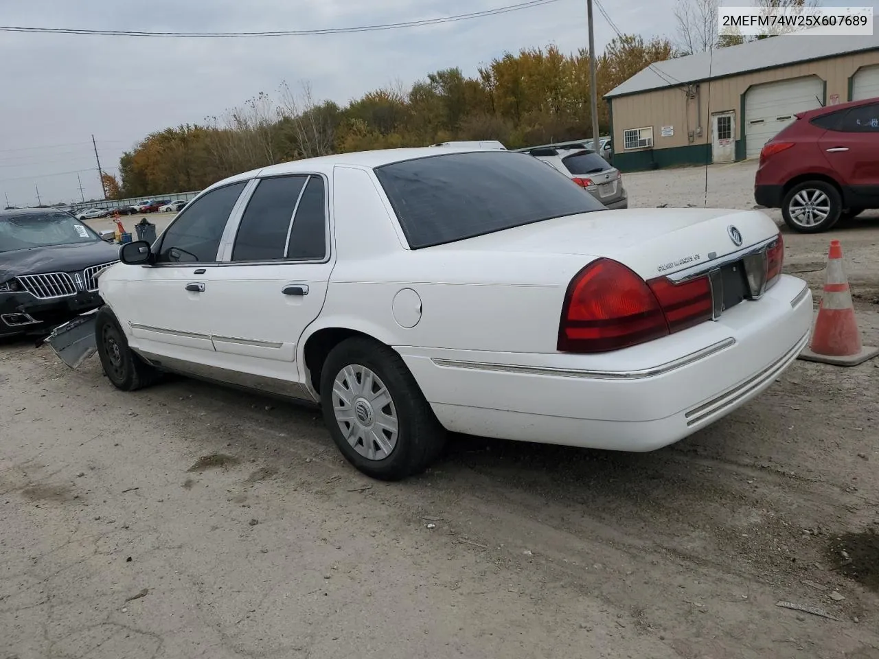 2005 Mercury Grand Marquis Gs VIN: 2MEFM74W25X607689 Lot: 77971814