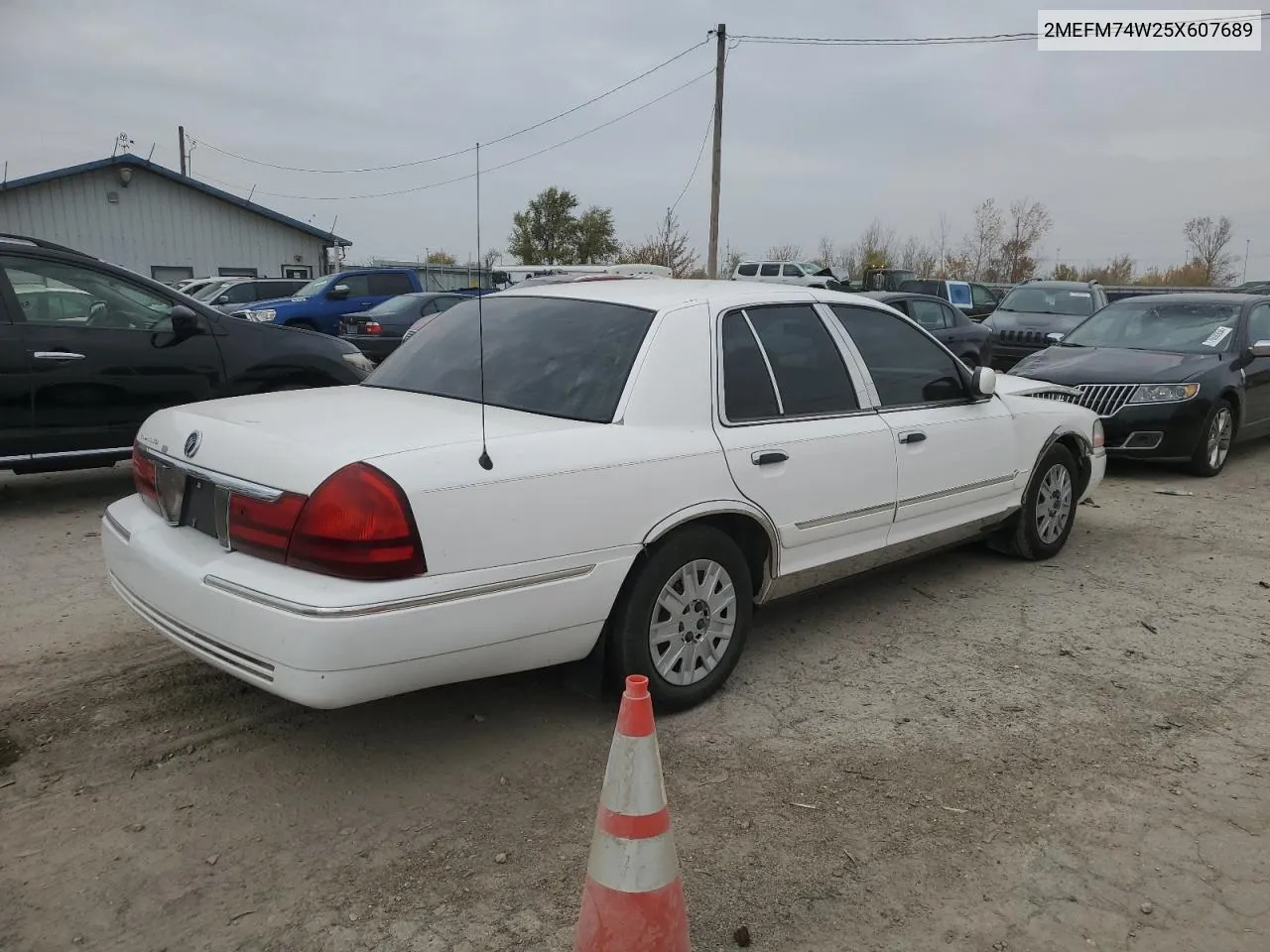 2005 Mercury Grand Marquis Gs VIN: 2MEFM74W25X607689 Lot: 77971814