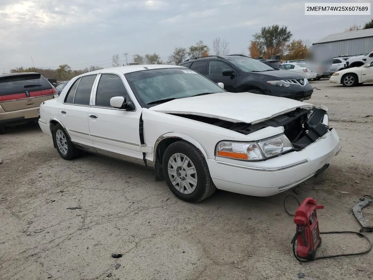 2005 Mercury Grand Marquis Gs VIN: 2MEFM74W25X607689 Lot: 77971814