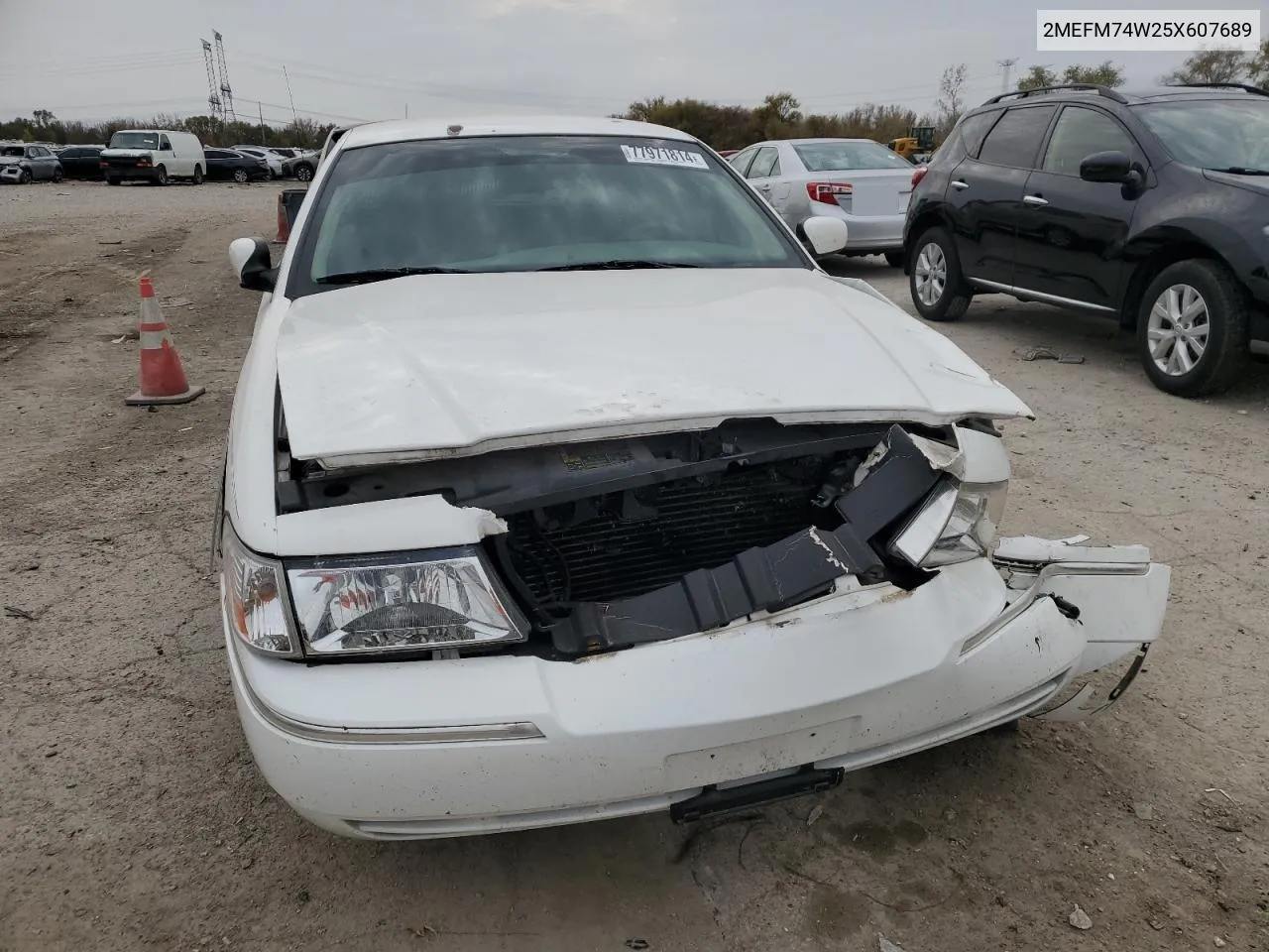 2005 Mercury Grand Marquis Gs VIN: 2MEFM74W25X607689 Lot: 77971814