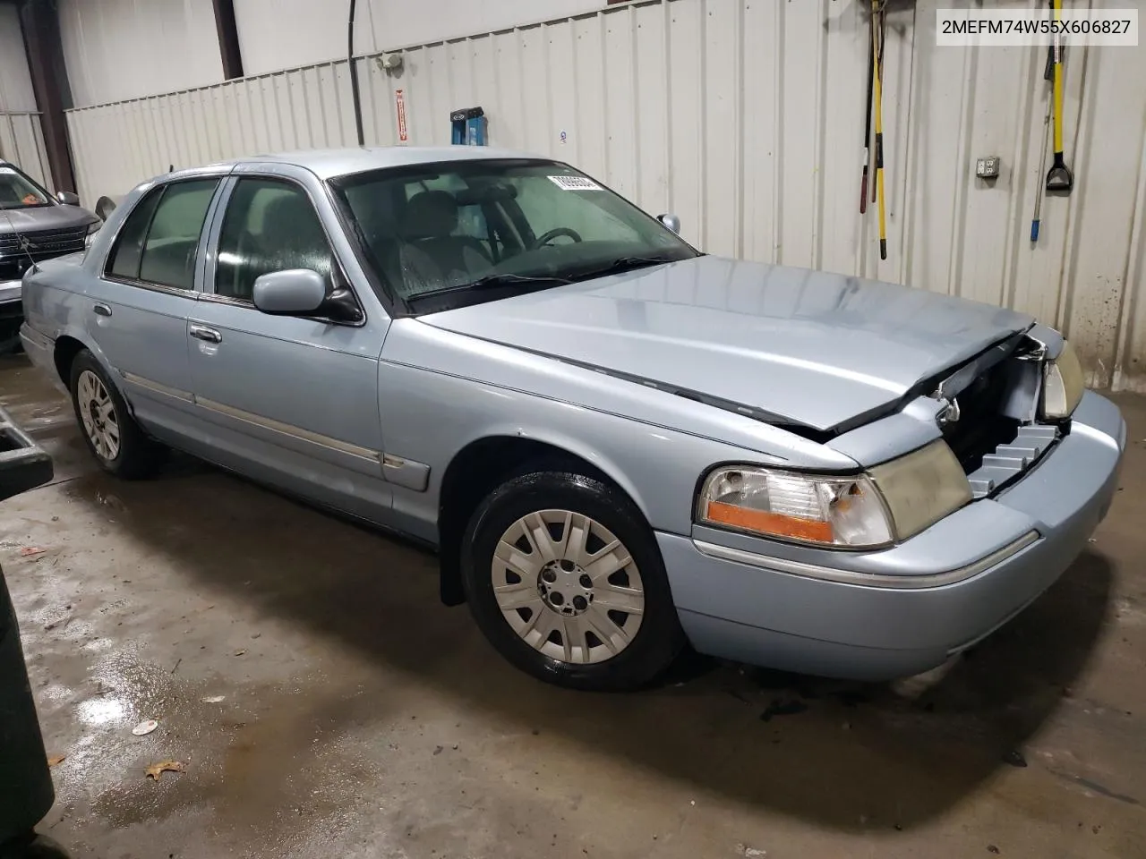 2005 Mercury Grand Marquis Gs VIN: 2MEFM74W55X606827 Lot: 78996504