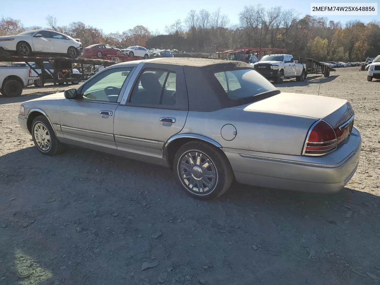 2005 Mercury Grand Marquis Gs VIN: 2MEFM74W25X648856 Lot: 79836344