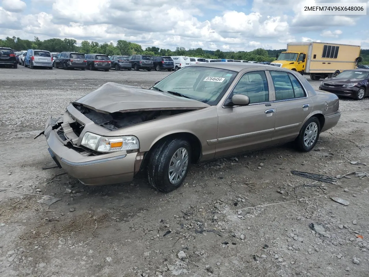 2006 Mercury Grand Marquis Gs VIN: 2MEFM74V96X648006 Lot: 57646454