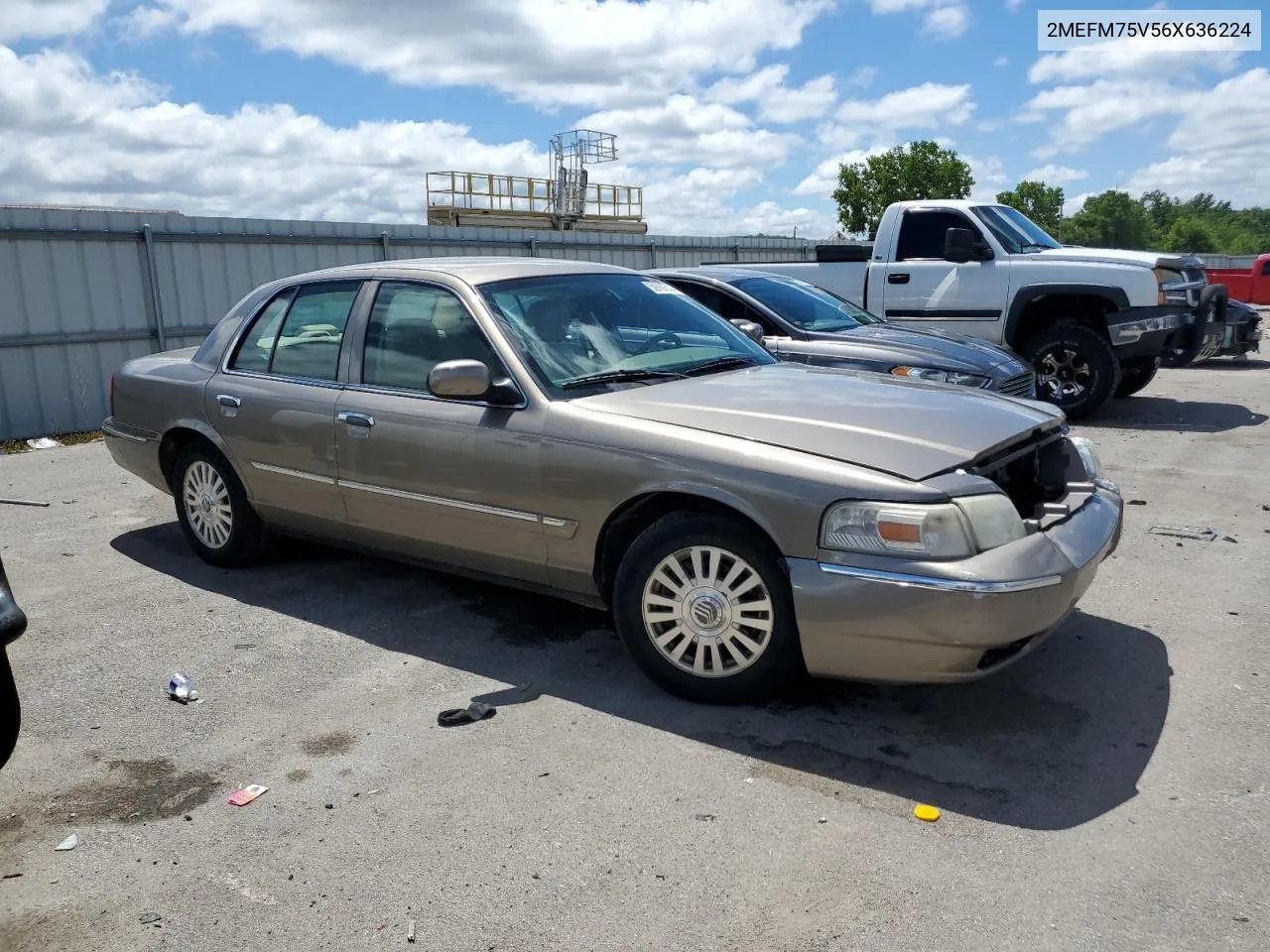 2006 Mercury Grand Marquis Ls VIN: 2MEFM75V56X636224 Lot: 59767514