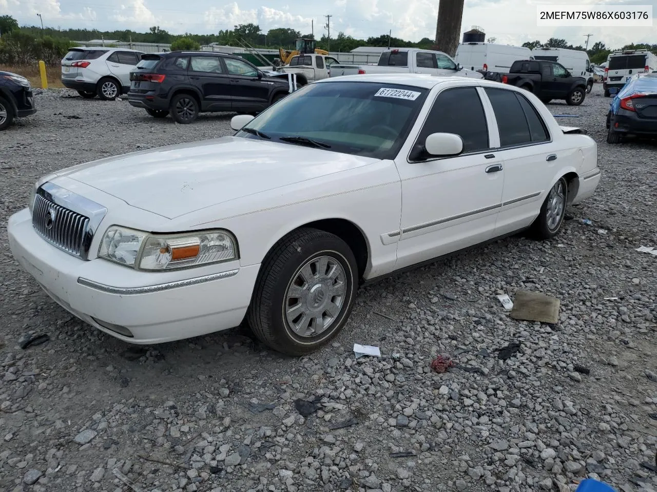 2006 Mercury Grand Marquis Ls VIN: 2MEFM75W86X603176 Lot: 61722244