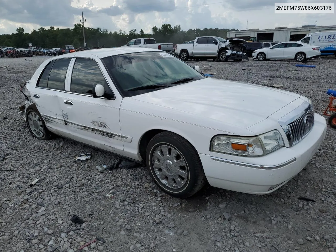 2006 Mercury Grand Marquis Ls VIN: 2MEFM75W86X603176 Lot: 61722244