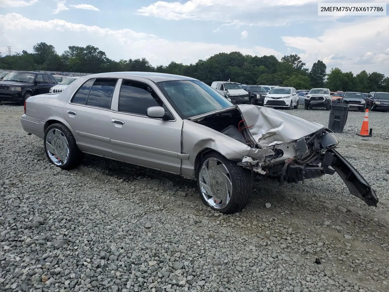 2006 Mercury Grand Marquis Ls VIN: 2MEFM75V76X617786 Lot: 62073544