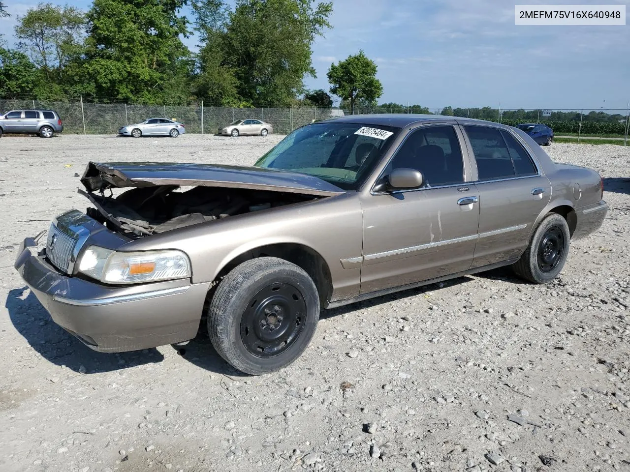 2006 Mercury Grand Marquis Ls VIN: 2MEFM75V16X640948 Lot: 62075484