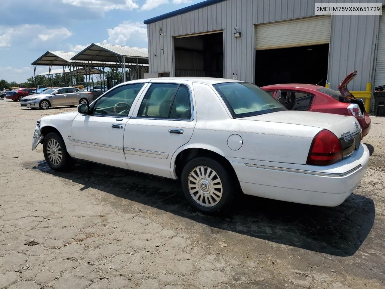 2006 Mercury Grand Marquis Ls VIN: 2MEHM75VX6X651729 Lot: 62856114