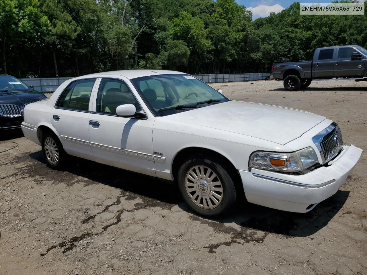 2006 Mercury Grand Marquis Ls VIN: 2MEHM75VX6X651729 Lot: 62856114