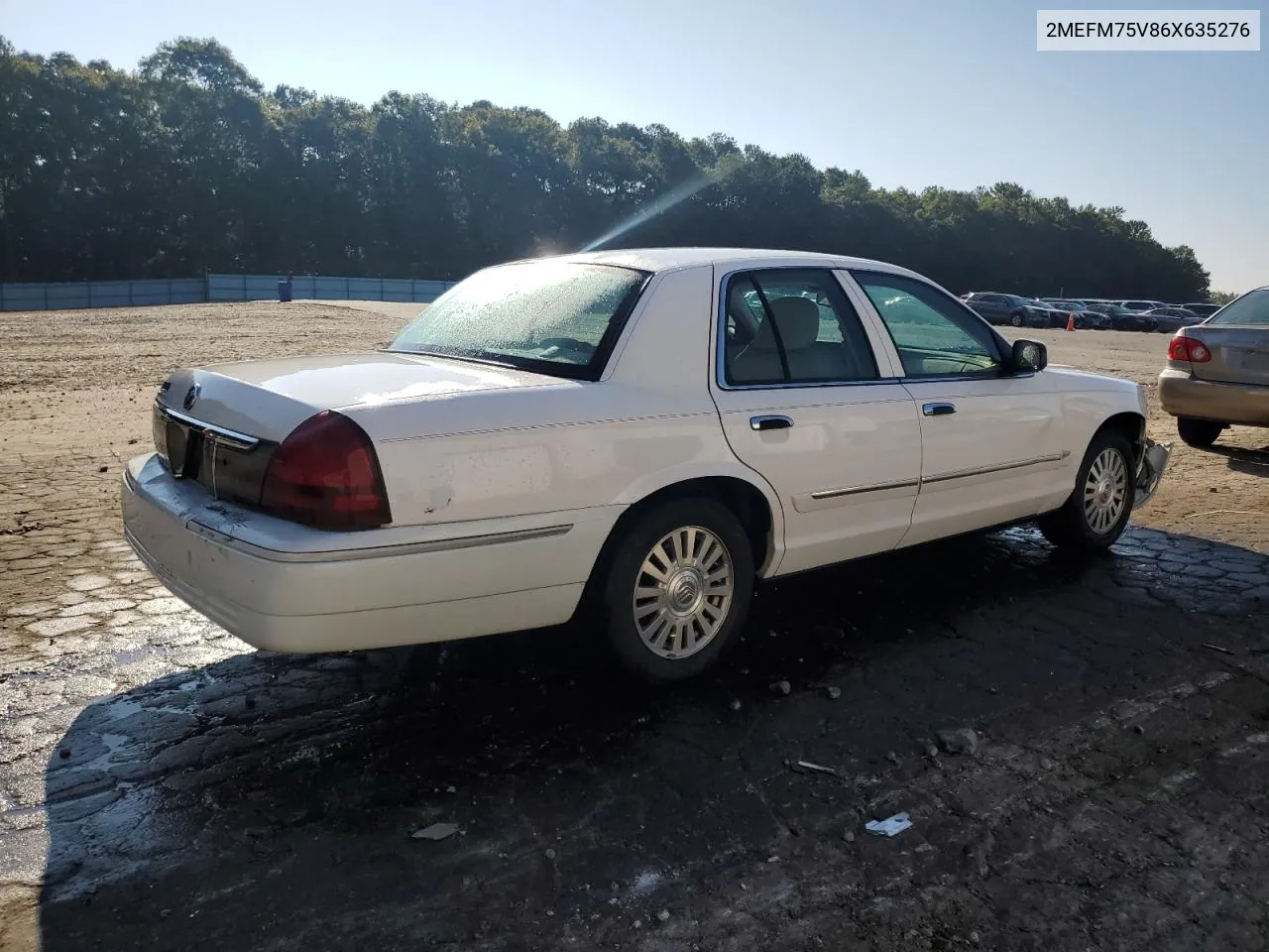 2006 Mercury Grand Marquis Ls VIN: 2MEFM75V86X635276 Lot: 68868634