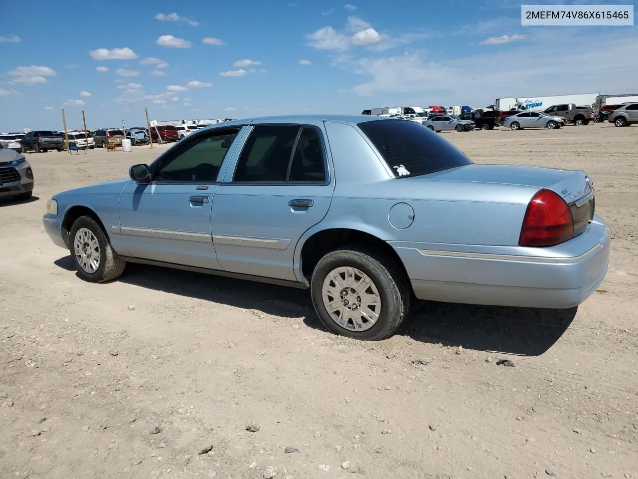 2006 Mercury Grand Marquis Gs VIN: 2MEFM74V86X615465 Lot: 69851504