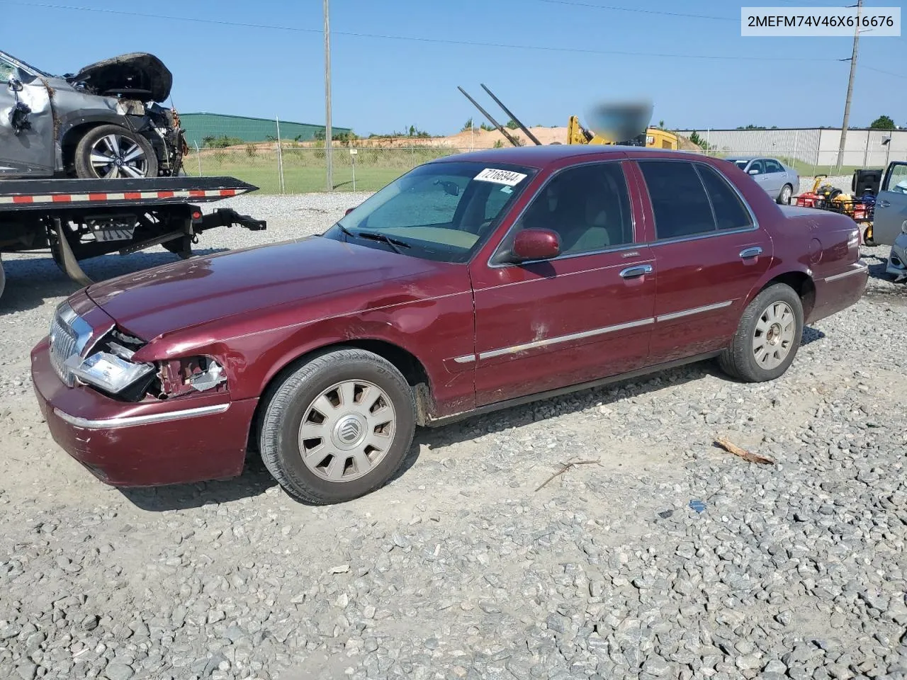 2006 Mercury Grand Marquis Gs VIN: 2MEFM74V46X616676 Lot: 72166944