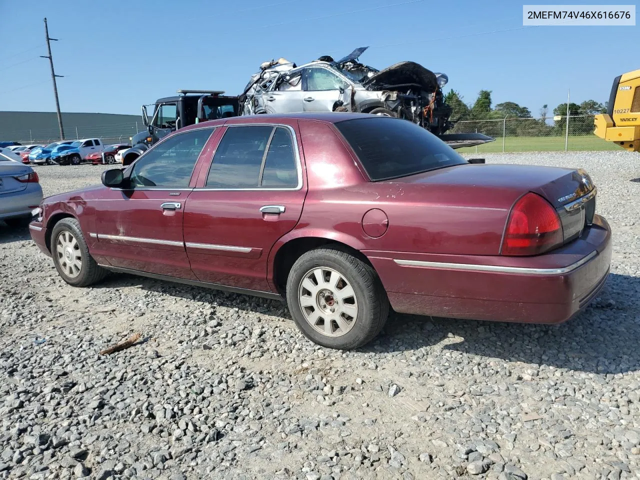 2006 Mercury Grand Marquis Gs VIN: 2MEFM74V46X616676 Lot: 72166944