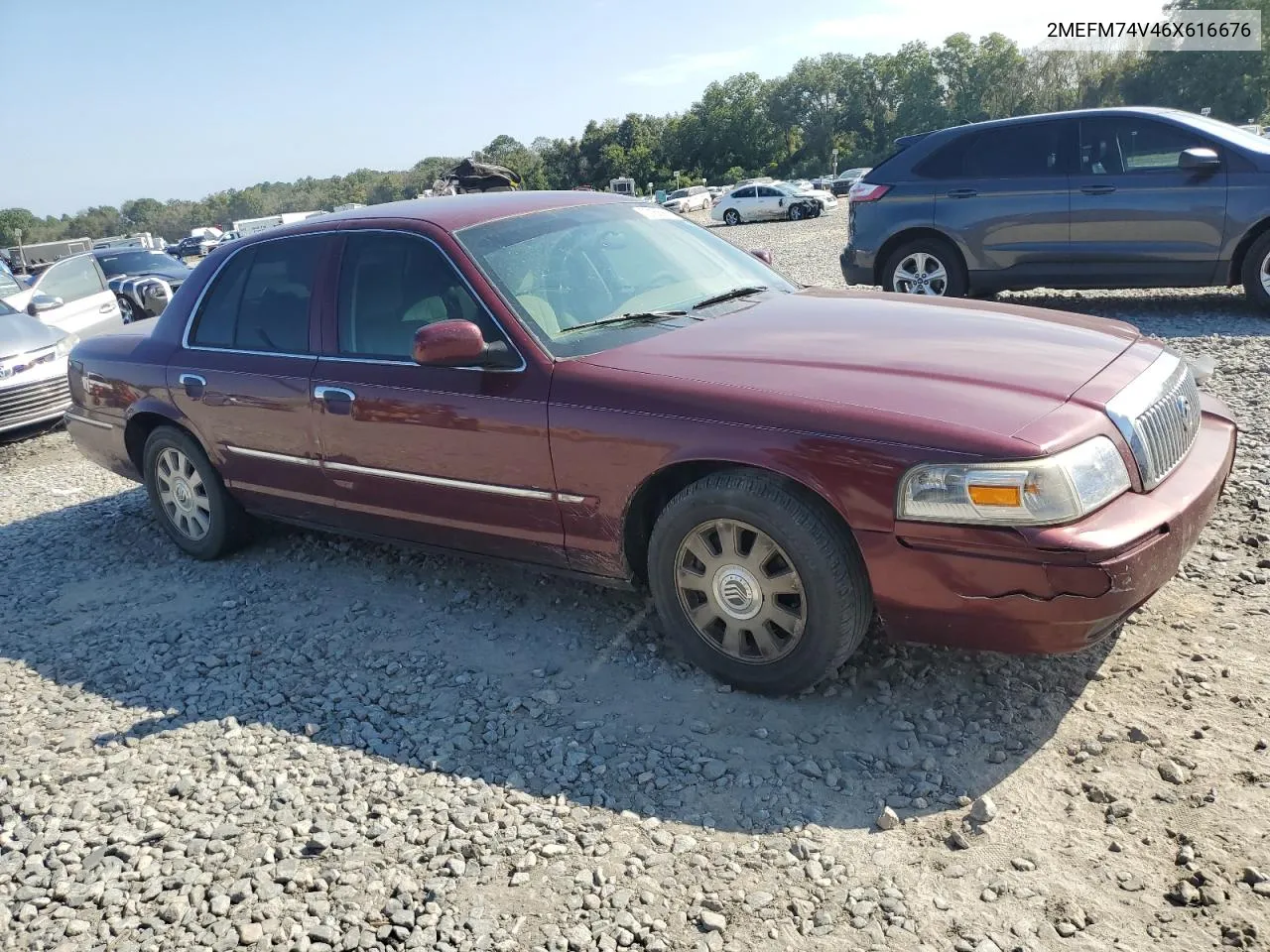 2006 Mercury Grand Marquis Gs VIN: 2MEFM74V46X616676 Lot: 72166944