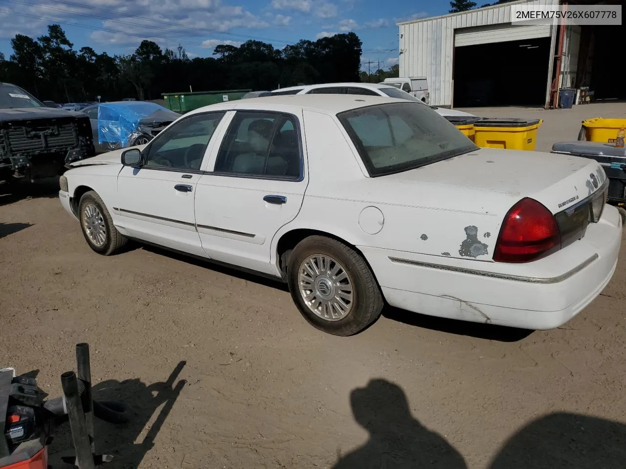 2006 Mercury Grand Marquis Ls VIN: 2MEFM75V26X607778 Lot: 73741484