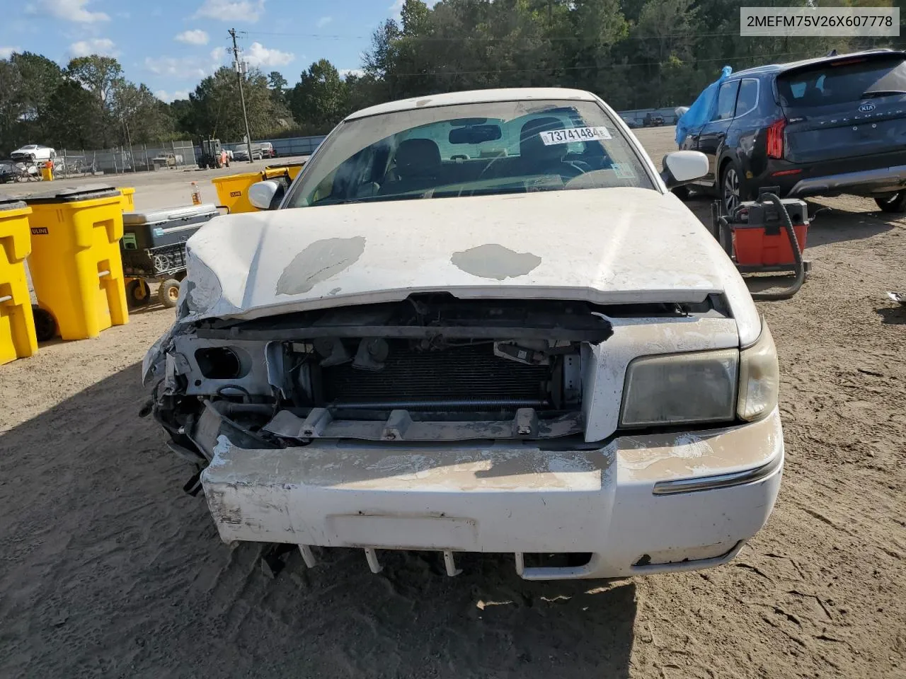 2006 Mercury Grand Marquis Ls VIN: 2MEFM75V26X607778 Lot: 73741484