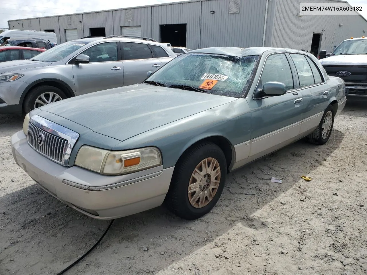 2006 Mercury Grand Marquis Gs VIN: 2MEFM74W16X603182 Lot: 74171014