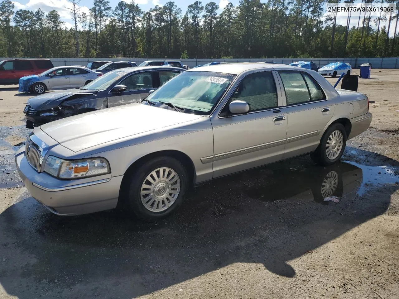 2006 Mercury Grand Marquis Ls VIN: 2MEFM75W86X619068 Lot: 74349614