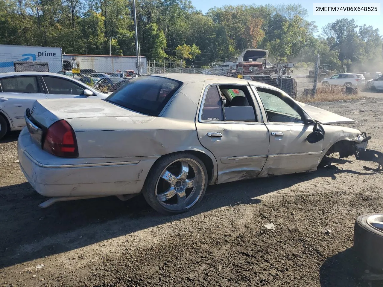 2006 Mercury Grand Marquis Gs VIN: 2MEFM74V06X648525 Lot: 74450724