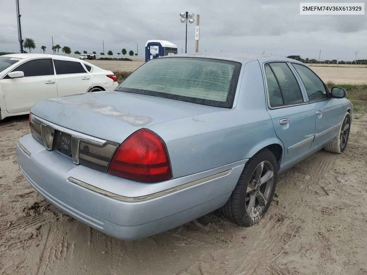 2006 Mercury Grand Marquis Gs VIN: 2MEFM74V36X613929 Lot: 74785984