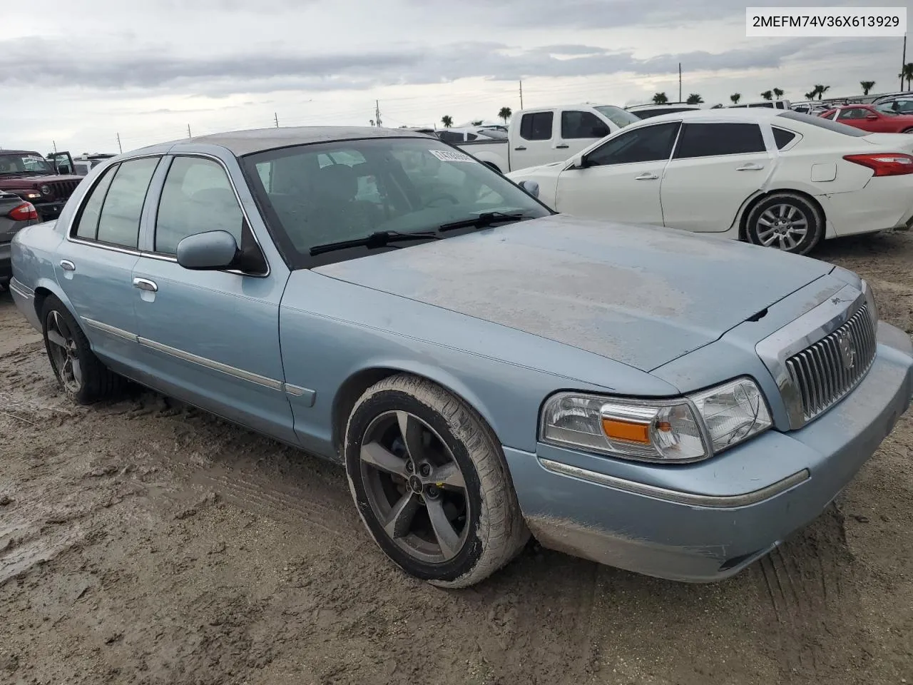 2006 Mercury Grand Marquis Gs VIN: 2MEFM74V36X613929 Lot: 74785984