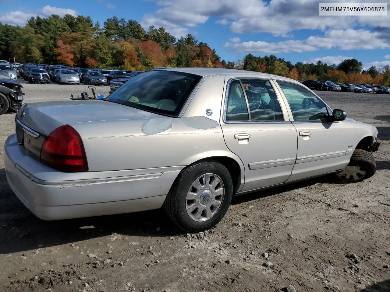 2006 Mercury Grand Marquis Ls VIN: 2MEHM75V56X606875 Lot: 75906504