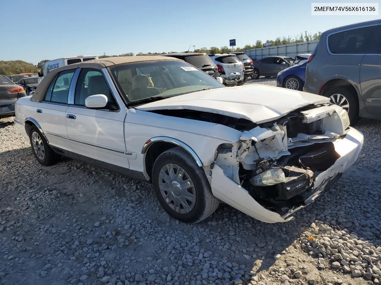 2006 Mercury Grand Marquis Gs VIN: 2MEFM74V56X616136 Lot: 76536674