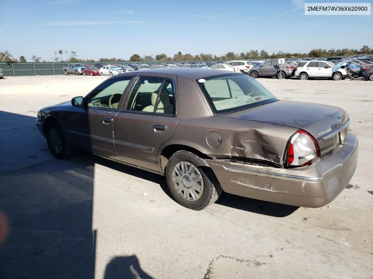 2006 Mercury Grand Marquis Gs VIN: 2MEFM74V36X620900 Lot: 76699624