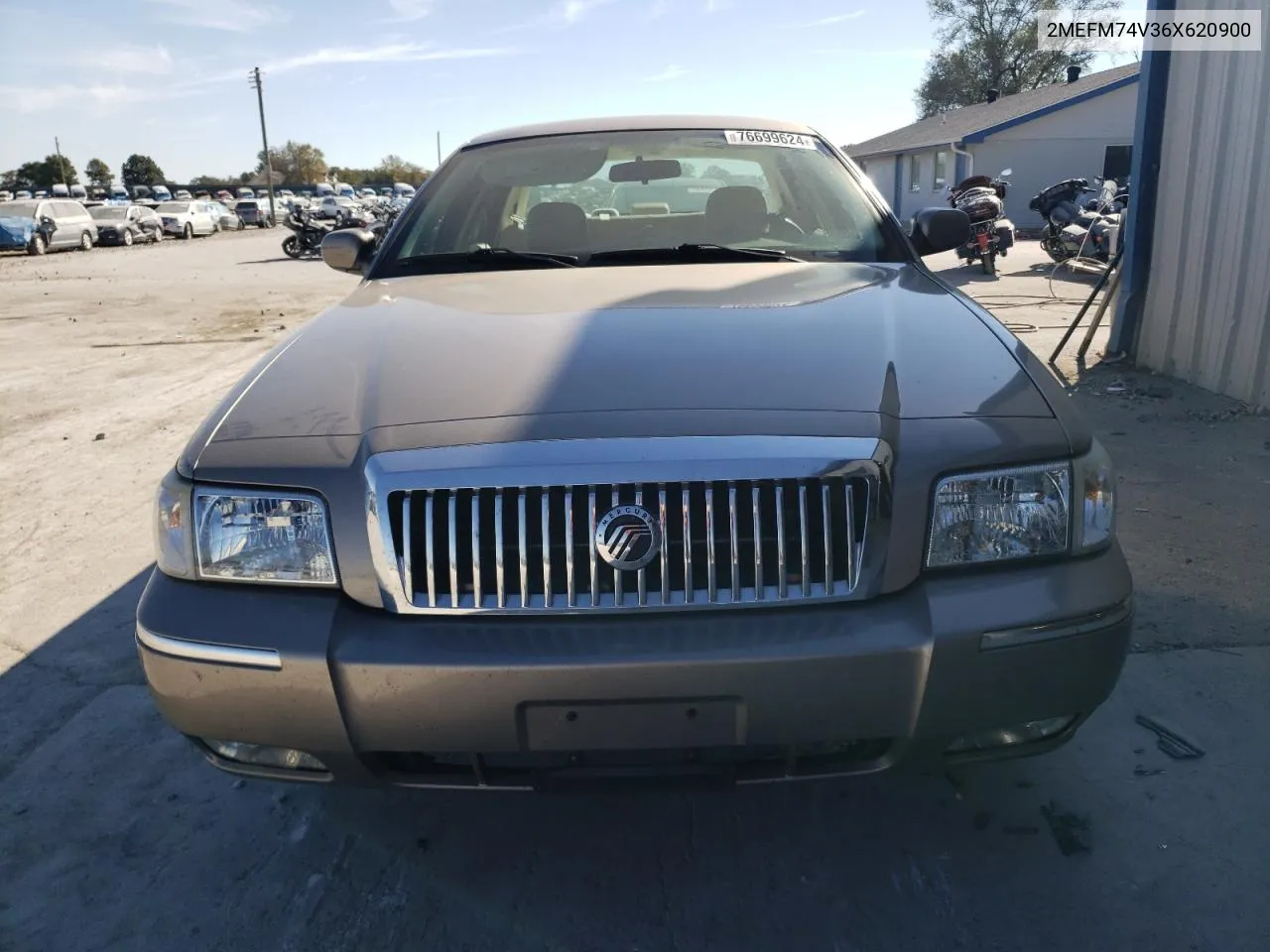 2006 Mercury Grand Marquis Gs VIN: 2MEFM74V36X620900 Lot: 76699624