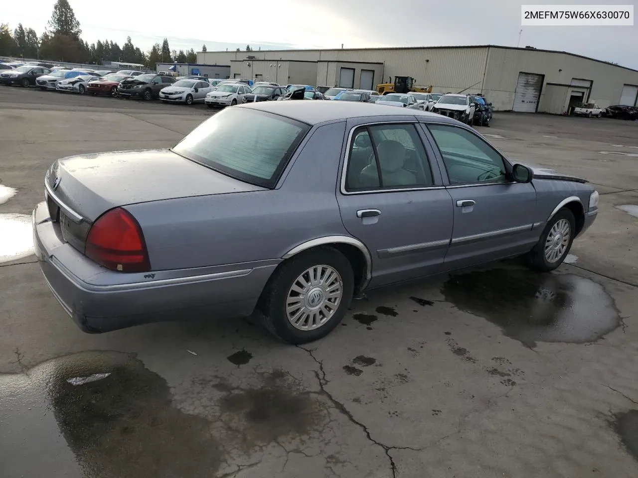 2006 Mercury Grand Marquis Ls VIN: 2MEFM75W66X630070 Lot: 76976034