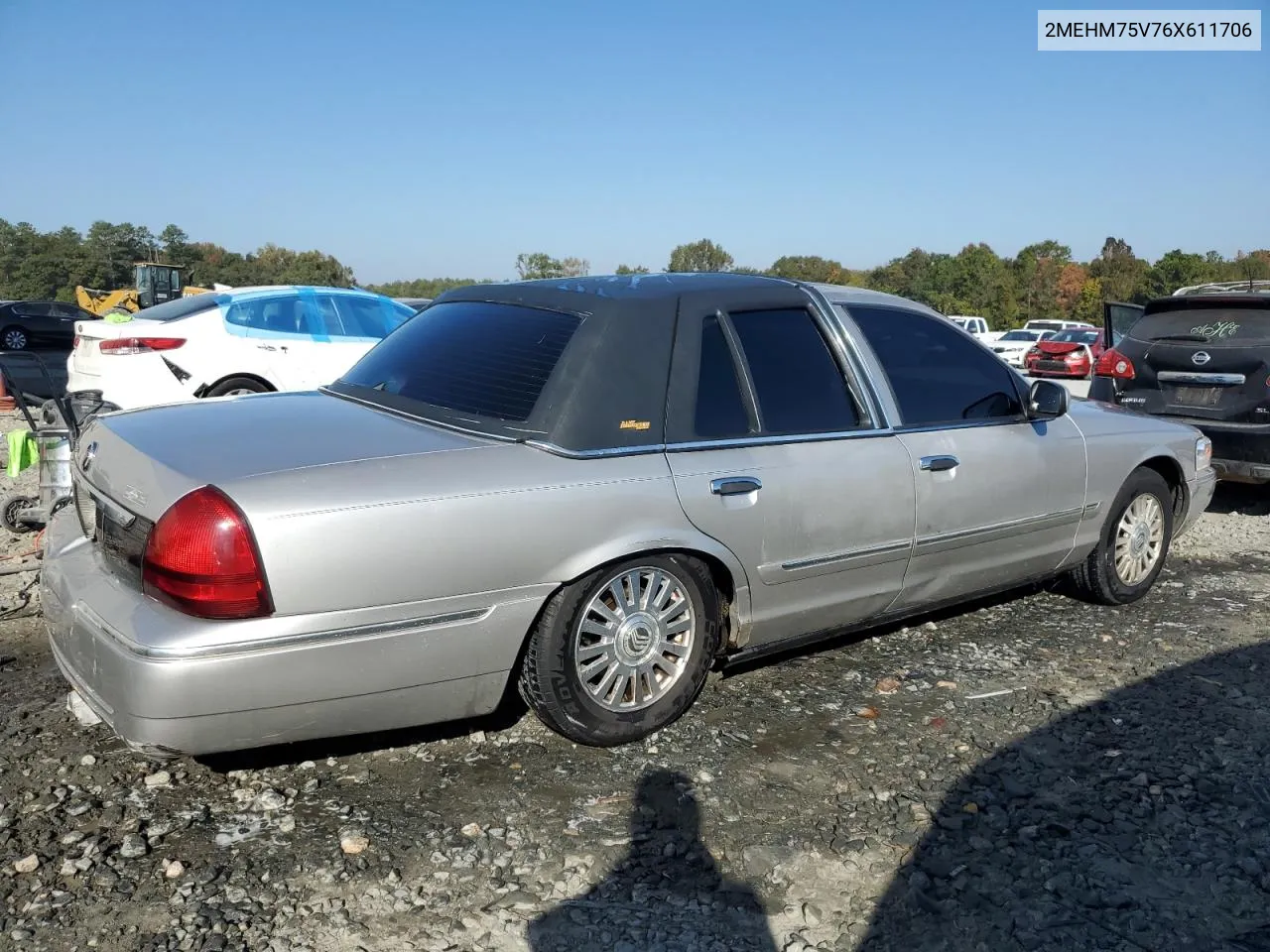 2006 Mercury Grand Marquis Ls VIN: 2MEHM75V76X611706 Lot: 77422804