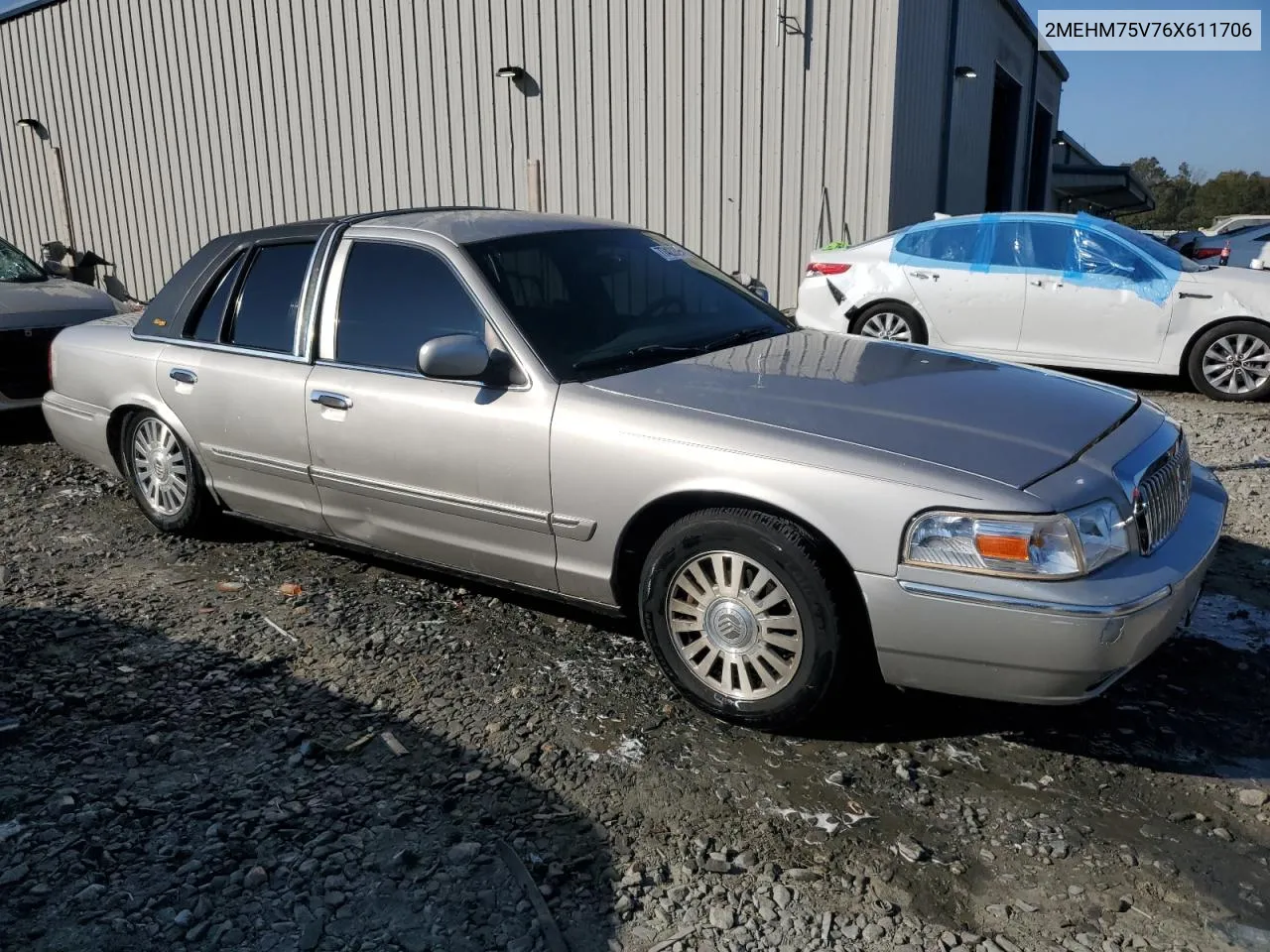 2006 Mercury Grand Marquis Ls VIN: 2MEHM75V76X611706 Lot: 77422804