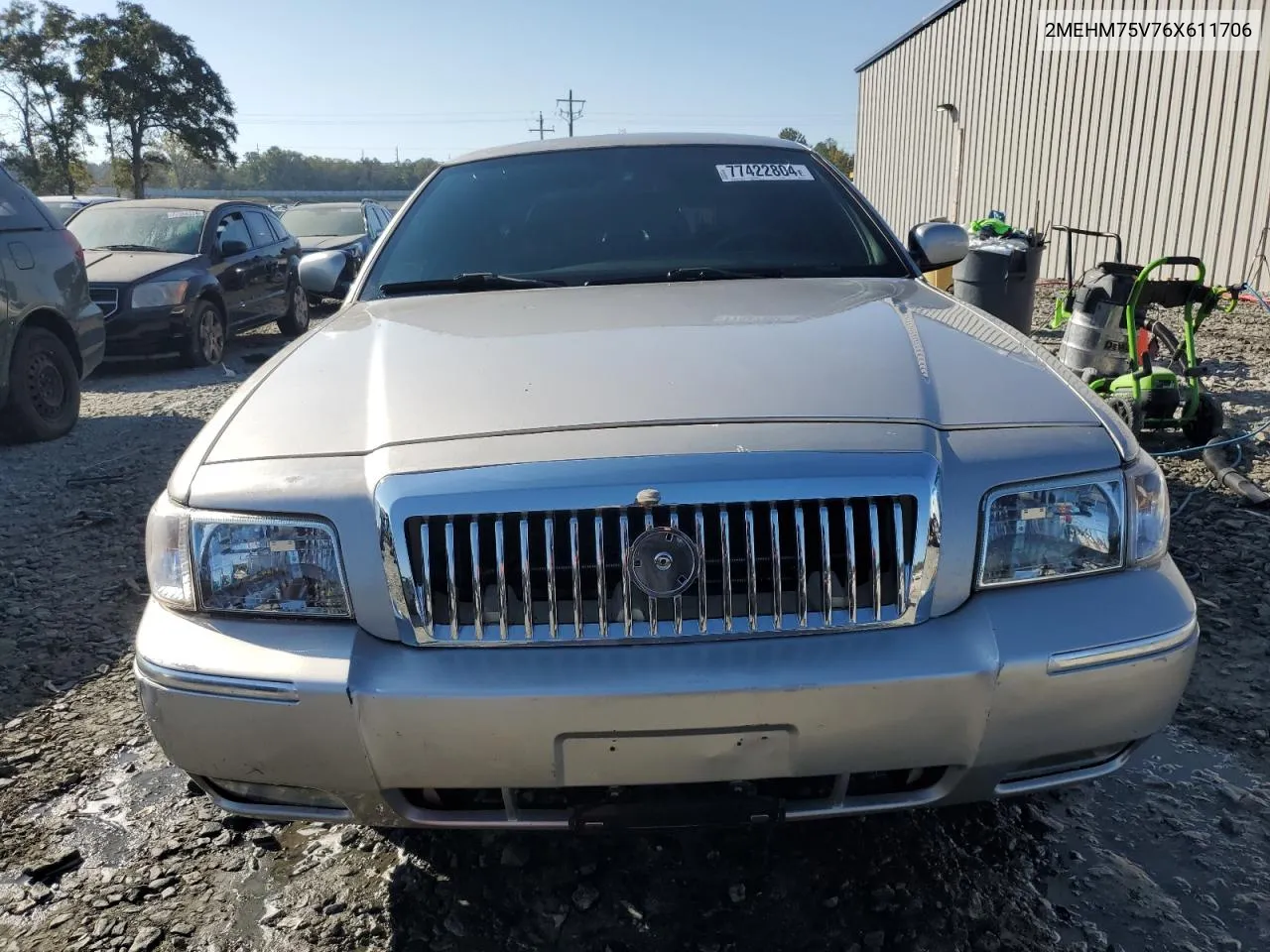 2006 Mercury Grand Marquis Ls VIN: 2MEHM75V76X611706 Lot: 77422804