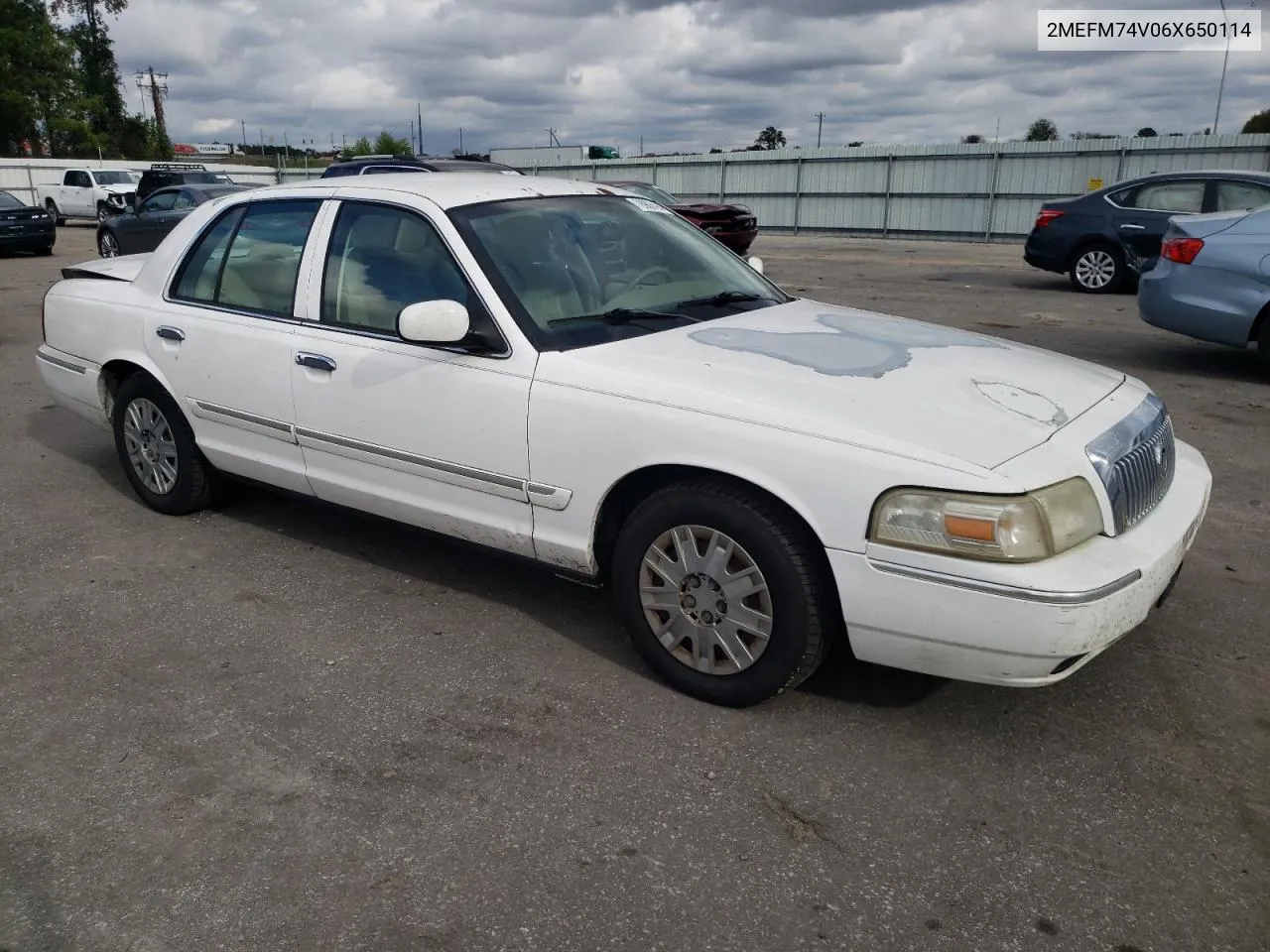 2006 Mercury Grand Marquis Gs VIN: 2MEFM74V06X650114 Lot: 78906494