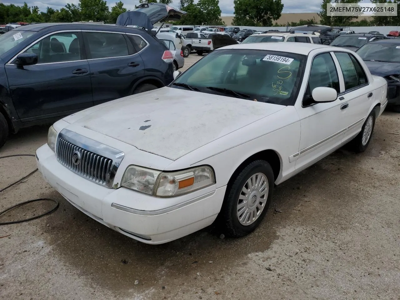 2007 Mercury Grand Marquis Ls VIN: 2MEFM75V27X625148 Lot: 58159194