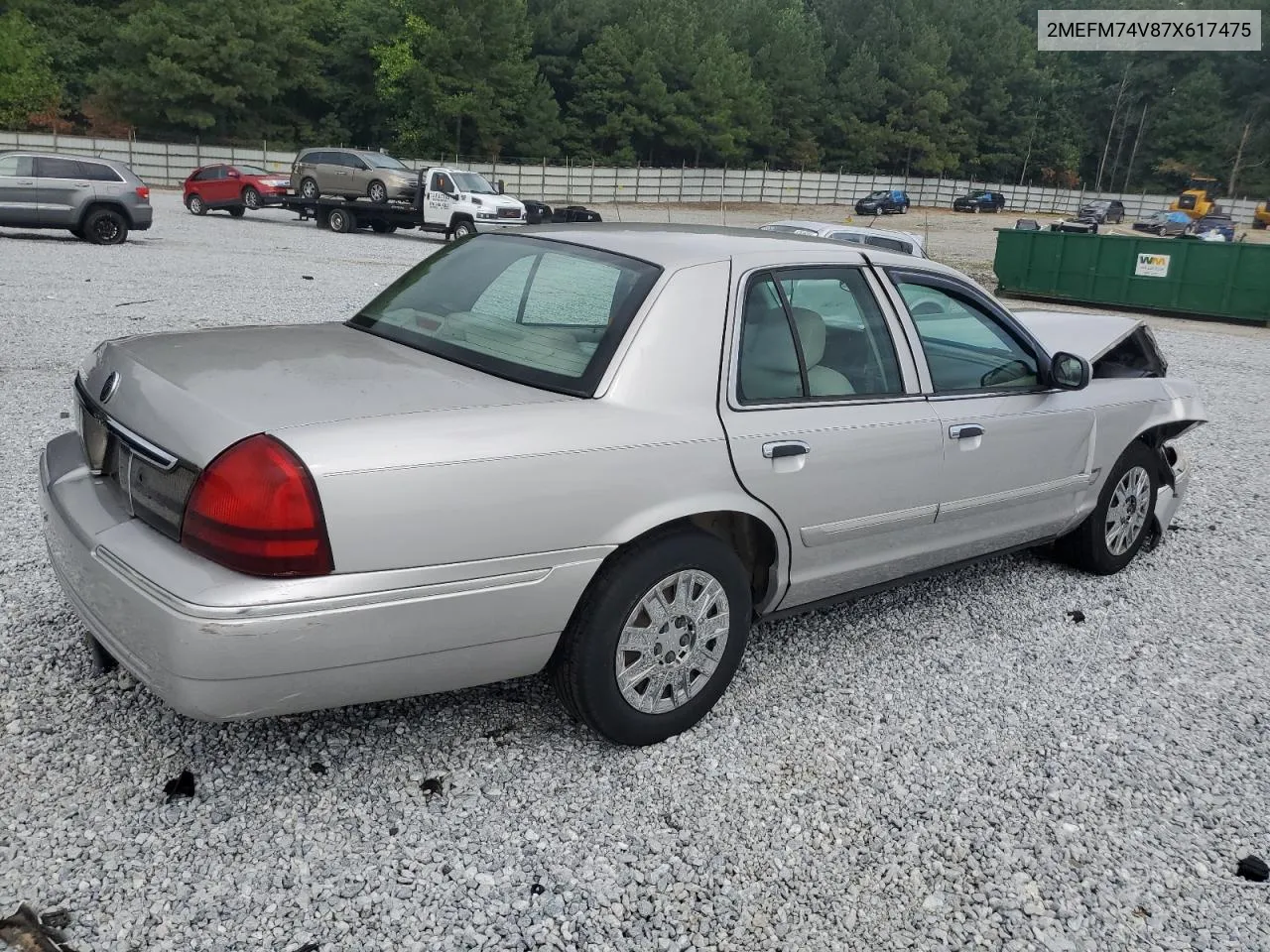 2007 Mercury Grand Marquis Gs VIN: 2MEFM74V87X617475 Lot: 63932754