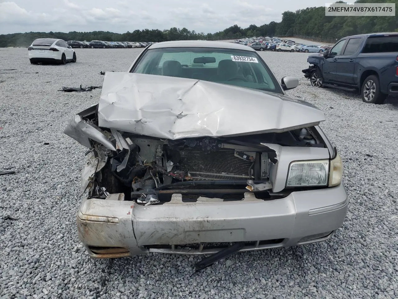 2007 Mercury Grand Marquis Gs VIN: 2MEFM74V87X617475 Lot: 63932754