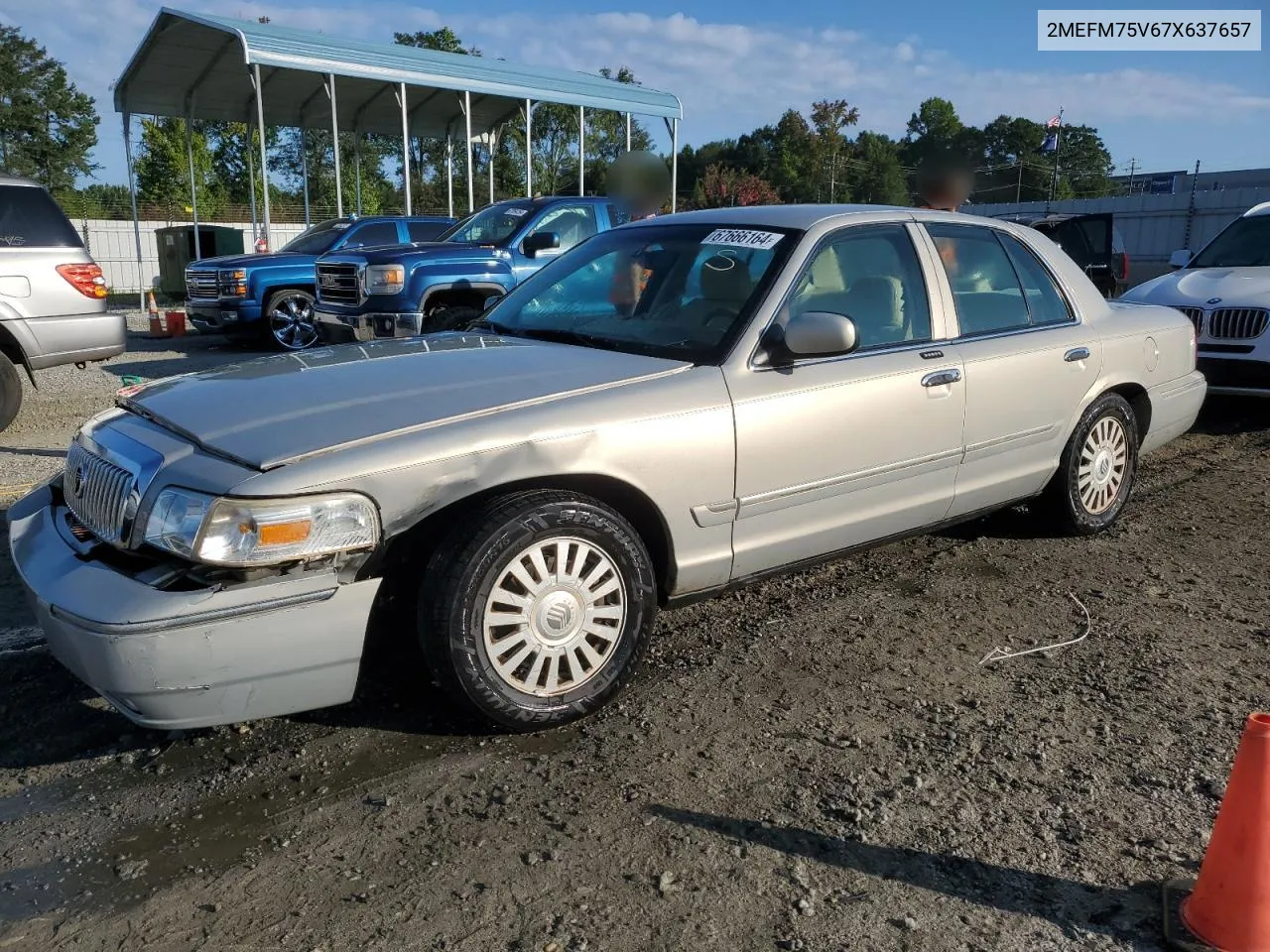 2007 Mercury Grand Marquis Ls VIN: 2MEFM75V67X637657 Lot: 67666164