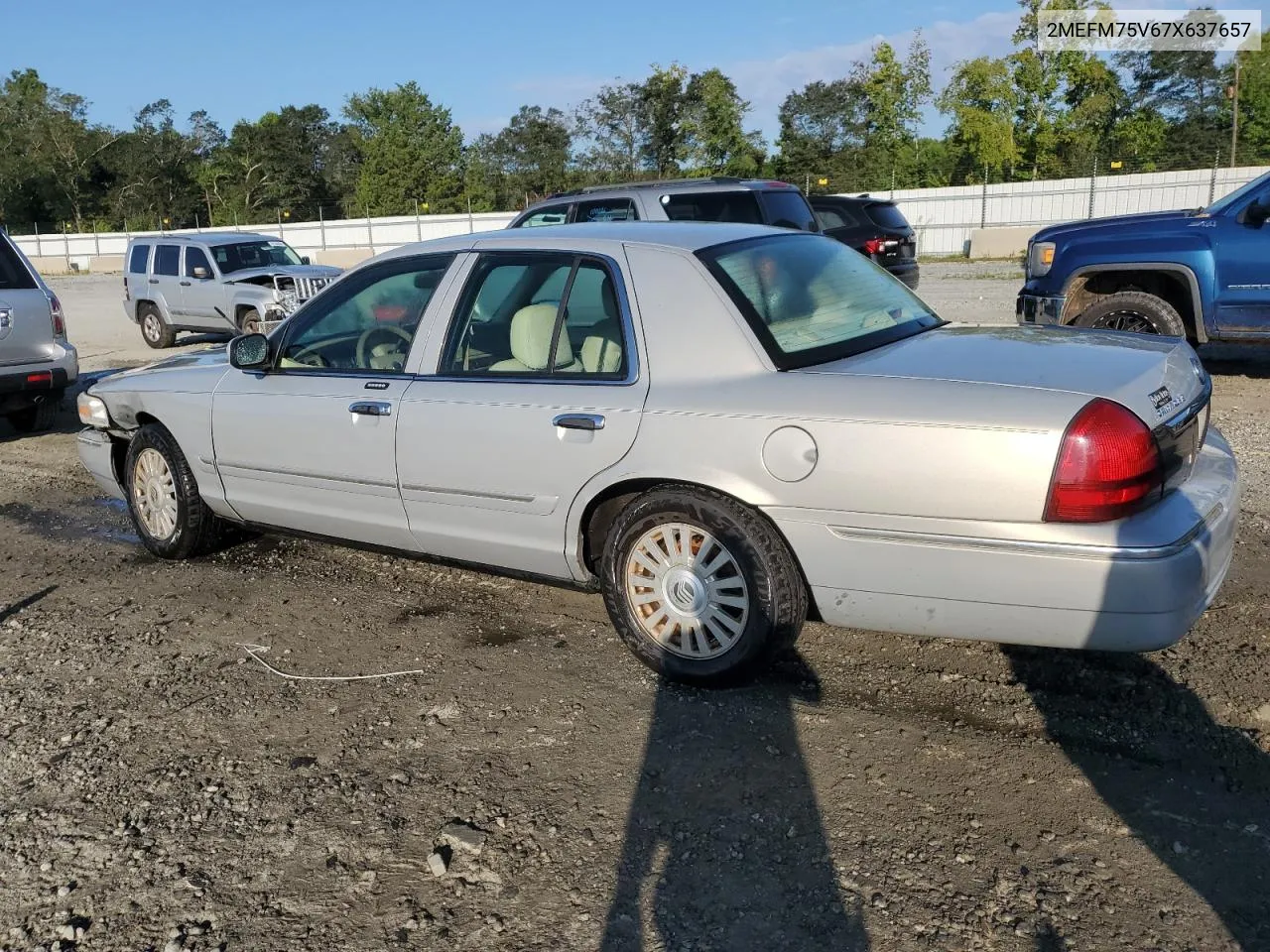 2007 Mercury Grand Marquis Ls VIN: 2MEFM75V67X637657 Lot: 67666164