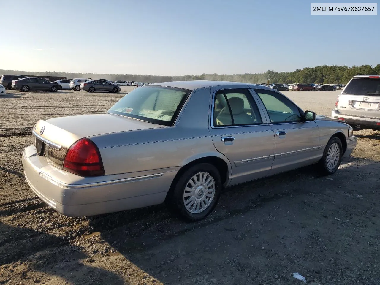 2007 Mercury Grand Marquis Ls VIN: 2MEFM75V67X637657 Lot: 67666164