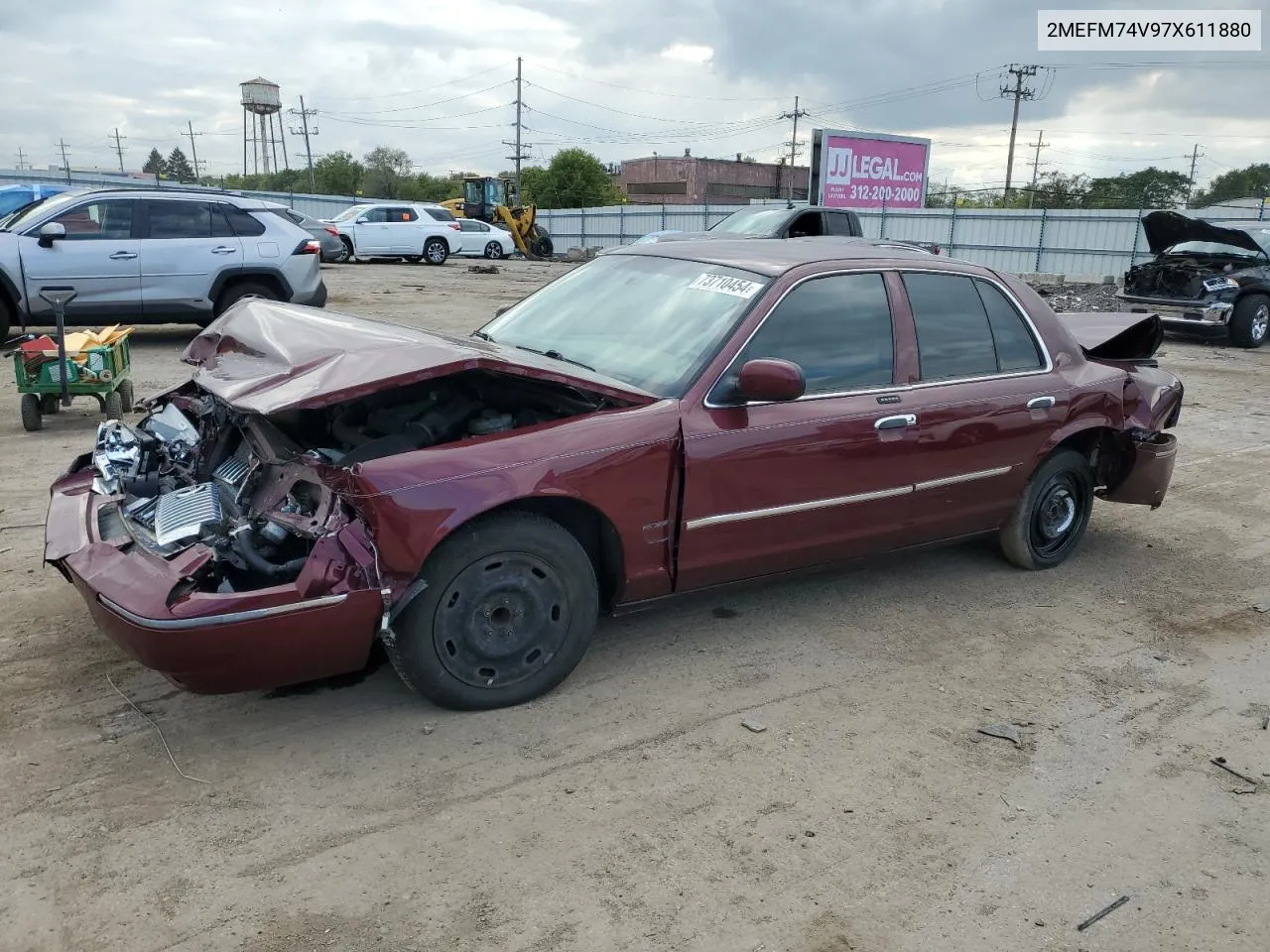 2007 Mercury Grand Marquis Gs VIN: 2MEFM74V97X611880 Lot: 73710454