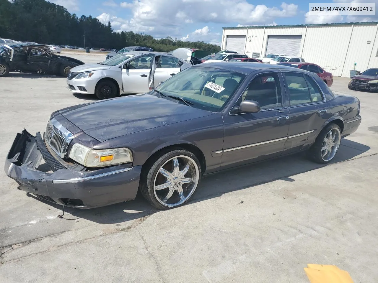 2007 Mercury Grand Marquis Gs VIN: 2MEFM74VX7X609412 Lot: 73923584