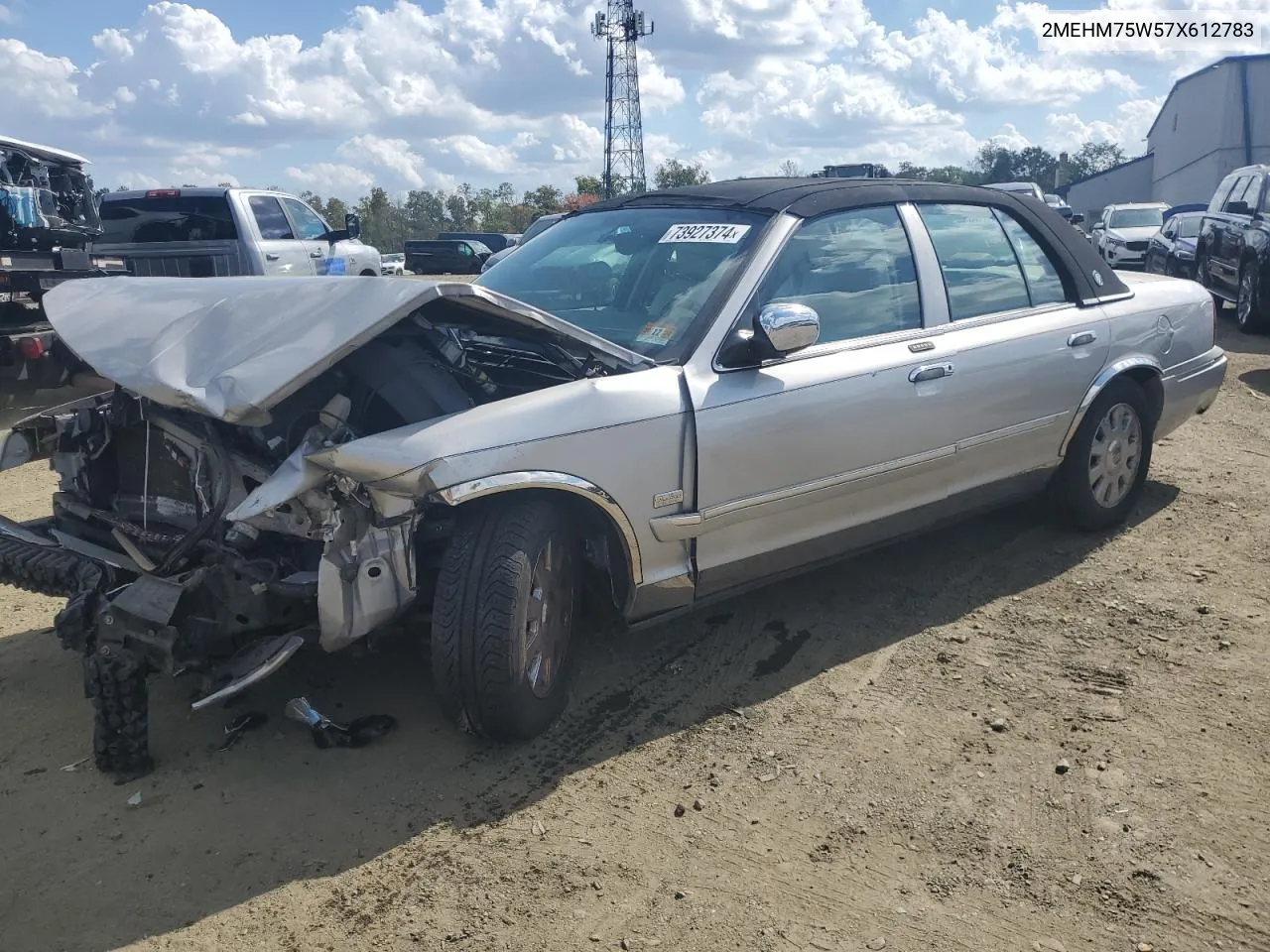 2007 Mercury Grand Marquis Ls VIN: 2MEHM75W57X612783 Lot: 73927374