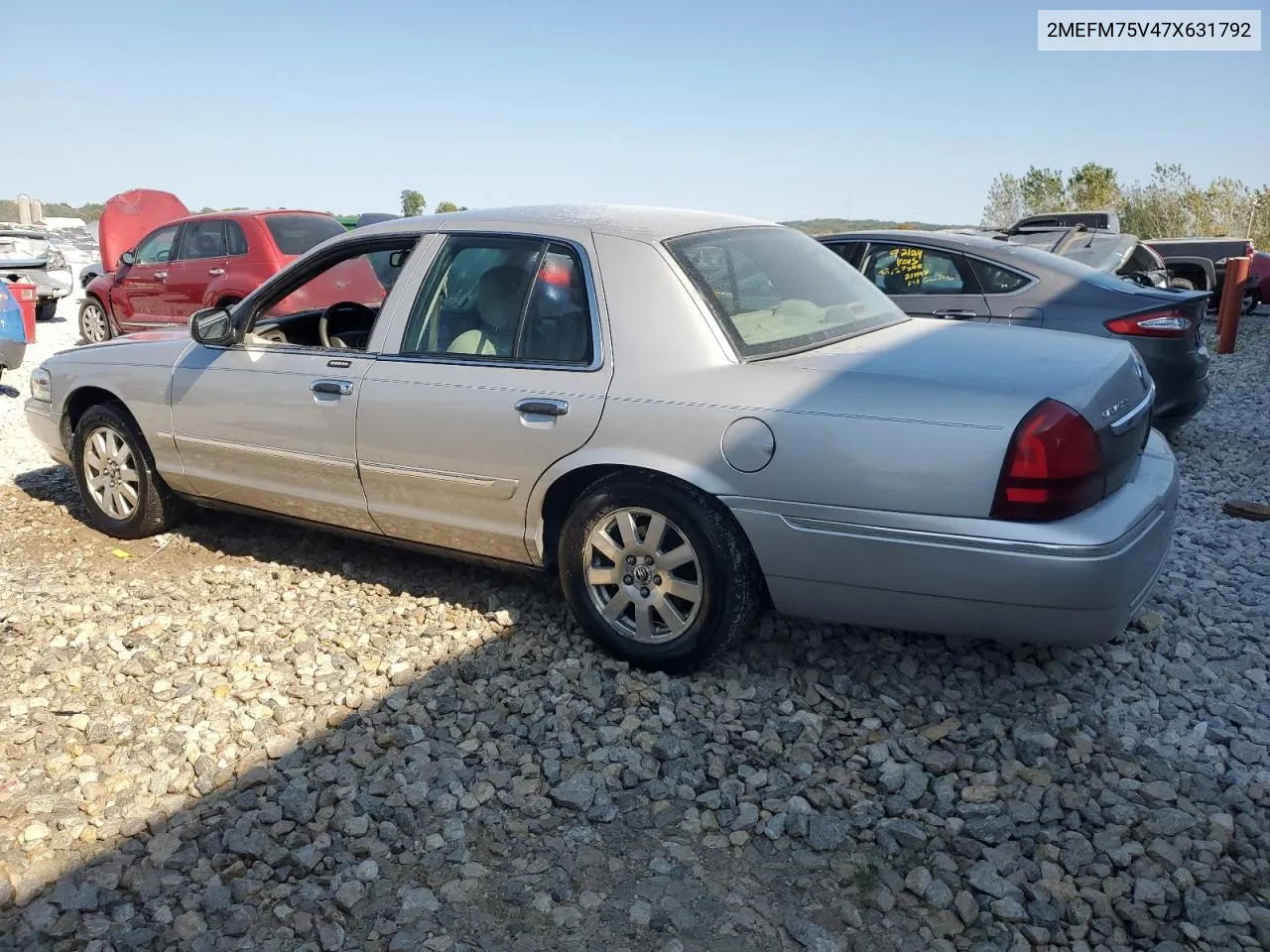 2007 Mercury Grand Marquis Ls VIN: 2MEFM75V47X631792 Lot: 74251484