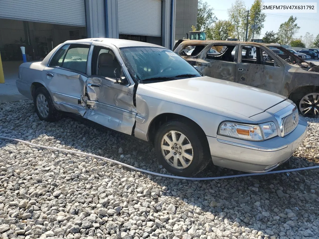 2007 Mercury Grand Marquis Ls VIN: 2MEFM75V47X631792 Lot: 74251484