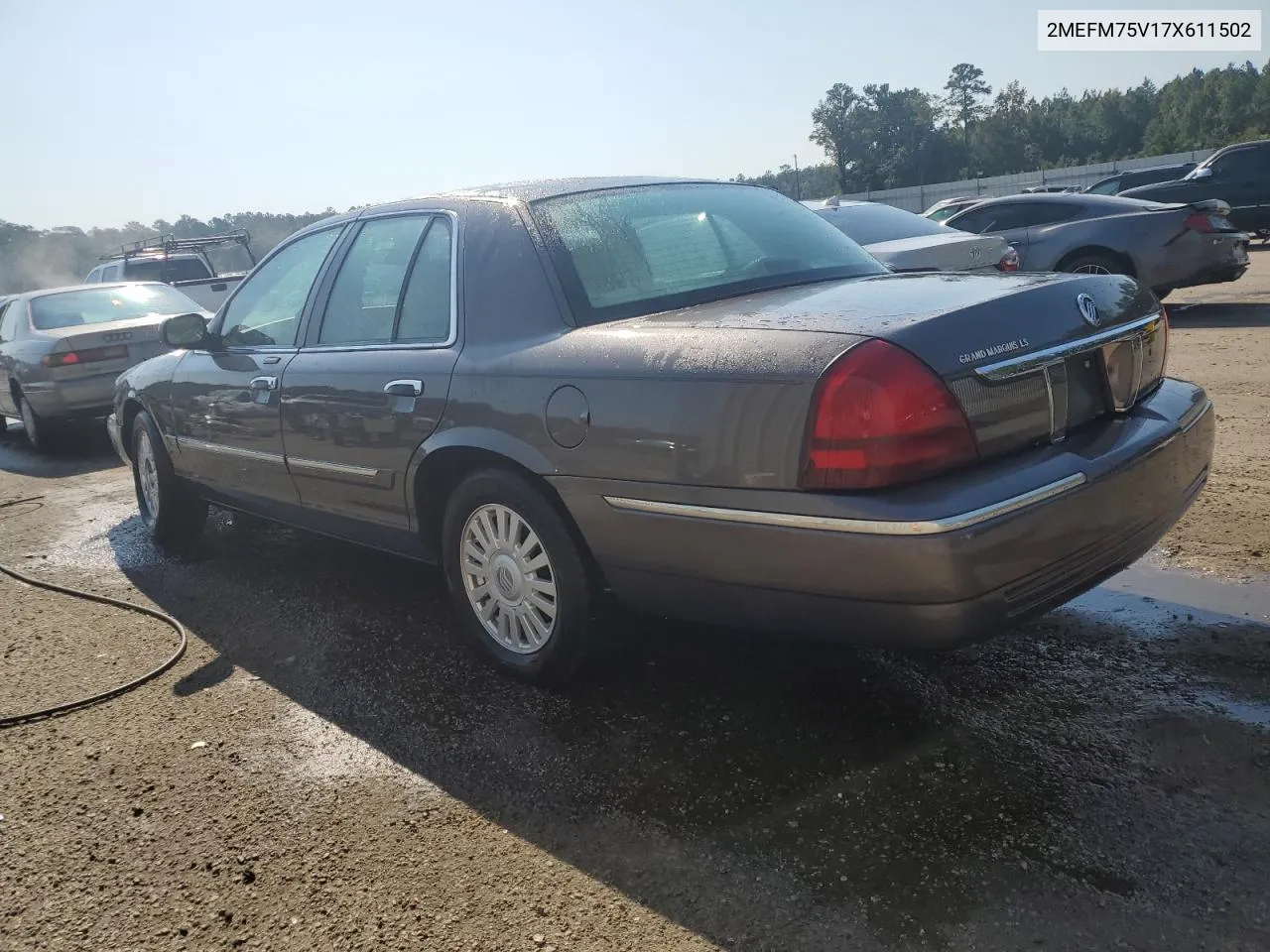 2007 Mercury Grand Marquis Ls VIN: 2MEFM75V17X611502 Lot: 74444304