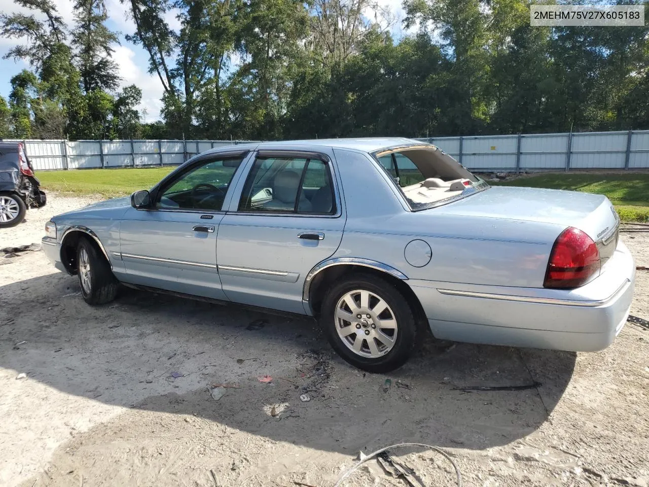 2007 Mercury Grand Marquis Ls VIN: 2MEHM75V27X605183 Lot: 74653284