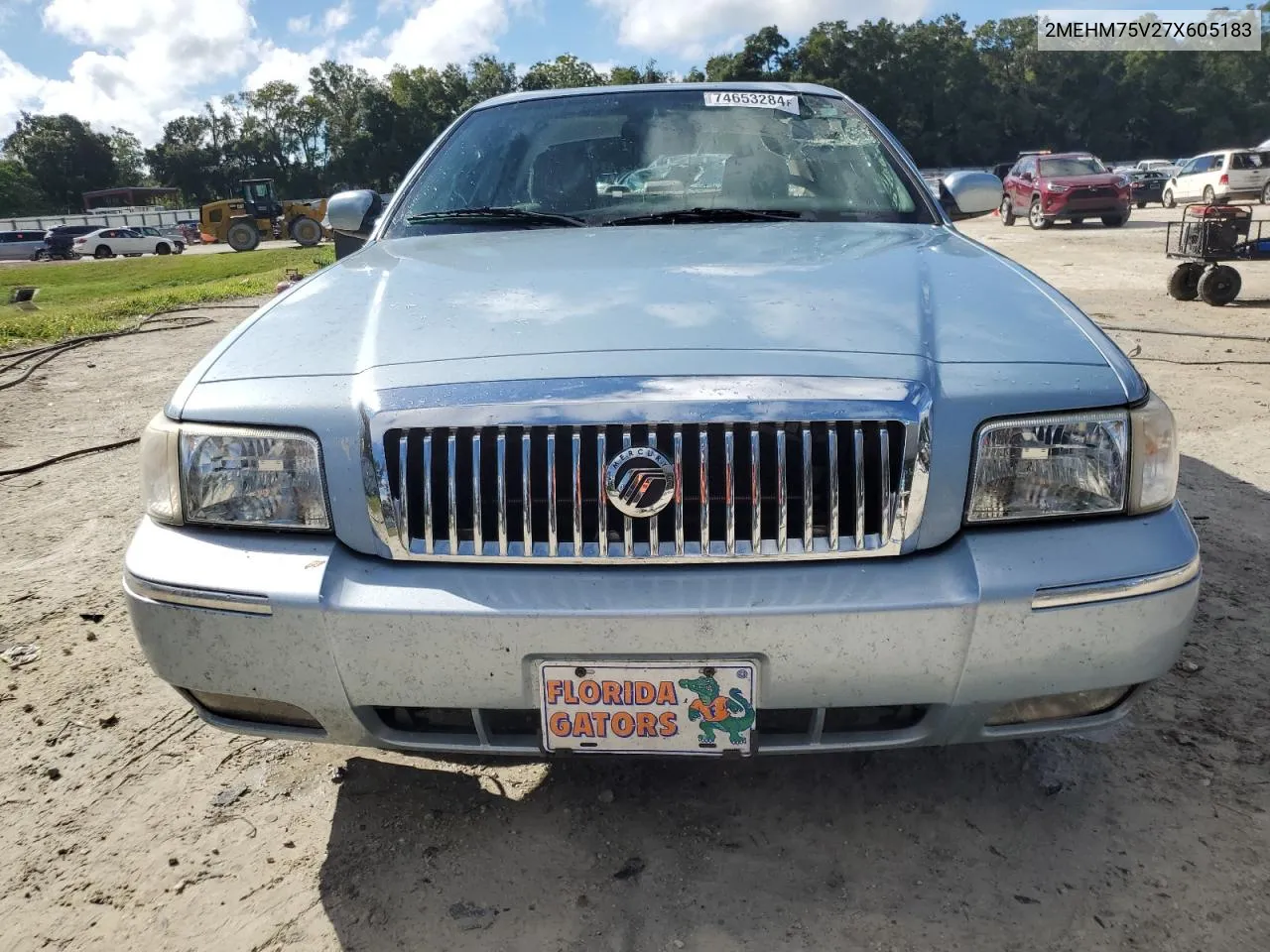 2007 Mercury Grand Marquis Ls VIN: 2MEHM75V27X605183 Lot: 74653284