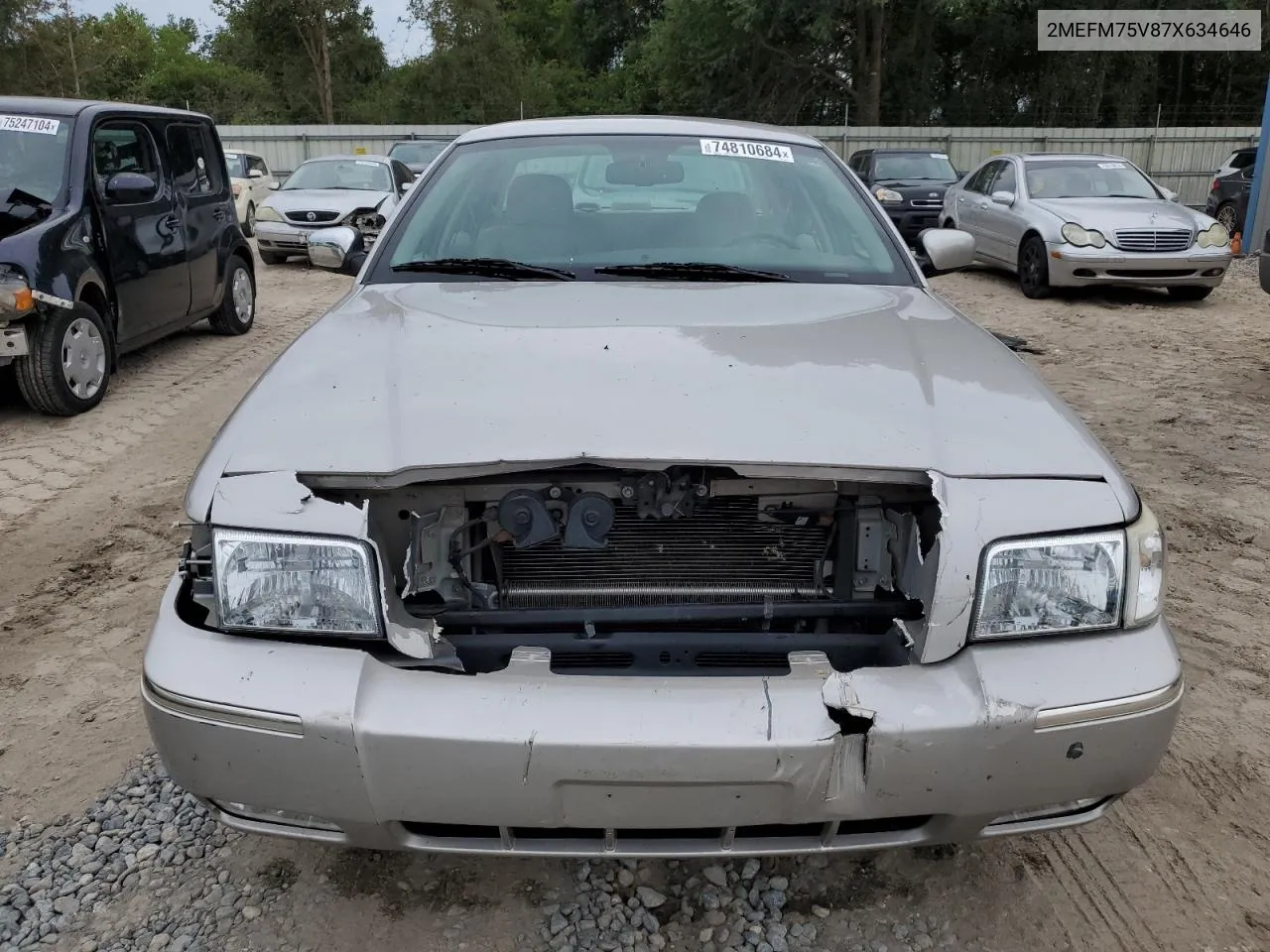 2007 Mercury Grand Marquis Ls VIN: 2MEFM75V87X634646 Lot: 74810684